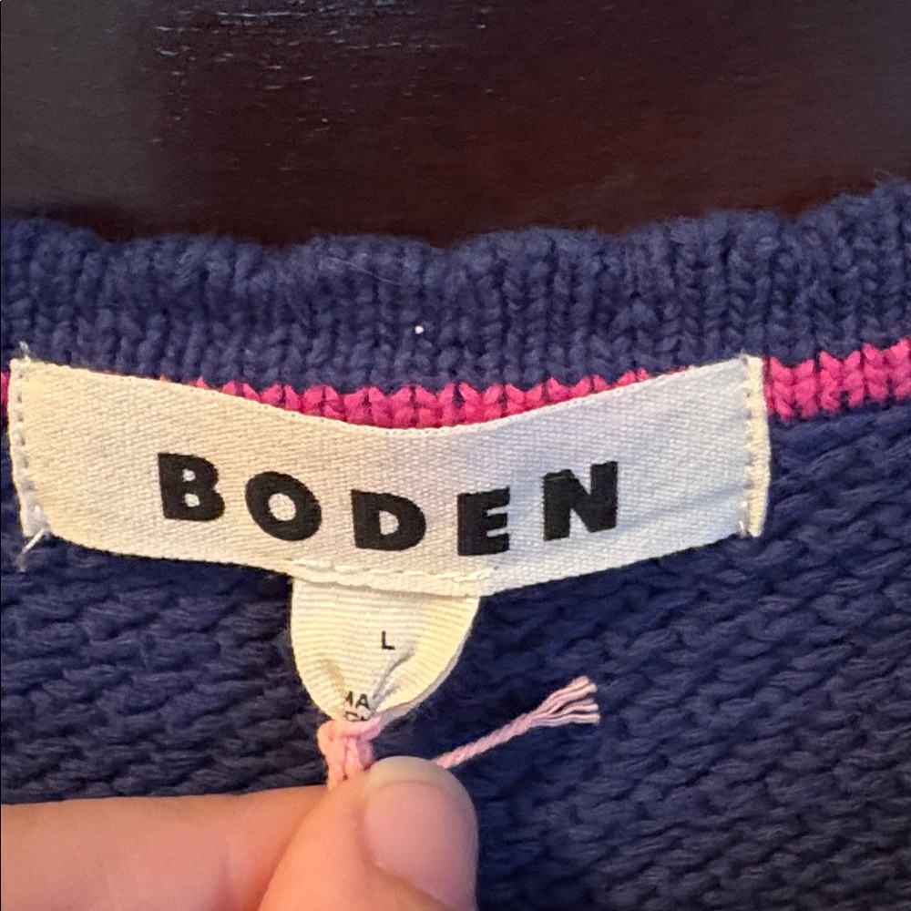 Boden Navy Blue Short-Sleeve Knit Button-Up Cardigan - Picture 3 of 4